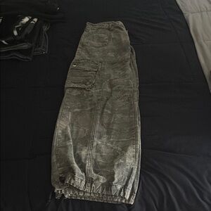 REVICE Gray Cargo Pants with Elastic Cuffs